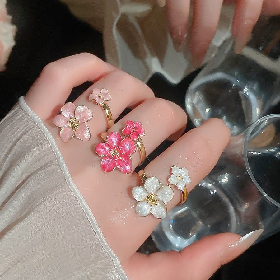 A2廠 韓系滴油花朵開口戒指批發 折扣@洽客服 26.06.W1「HR3386」