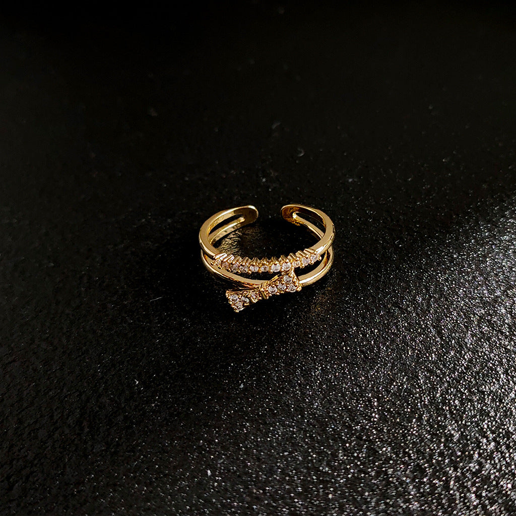 A廠 日韓款時尚高級感微鑲鋯石 銅鍍18K金戒指 批發 折扣@洽客服 25.11.W4「156」