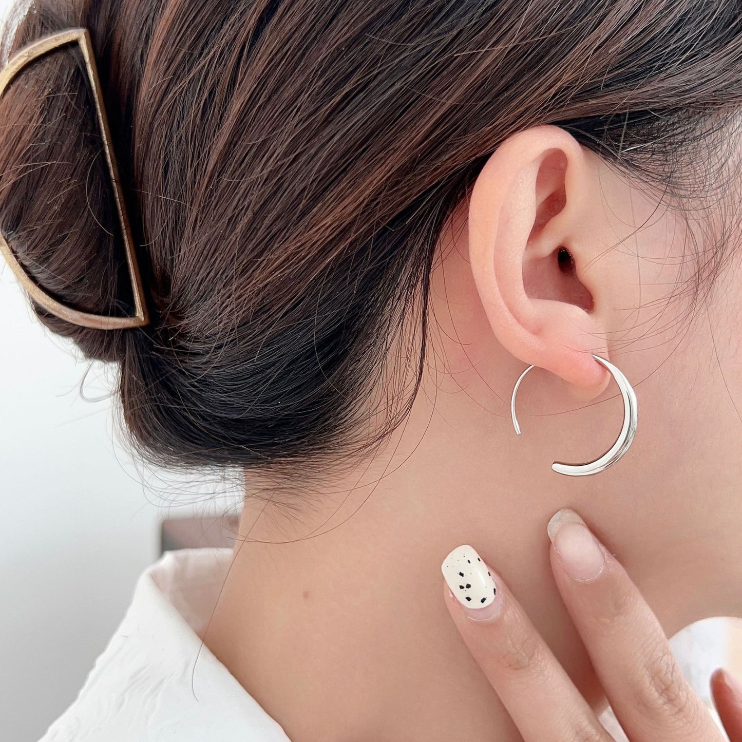 C3廠 韓國韓版實心半圓圓S925純銀耳環 批發 折扣@洽客服 25.10.W5「es037」