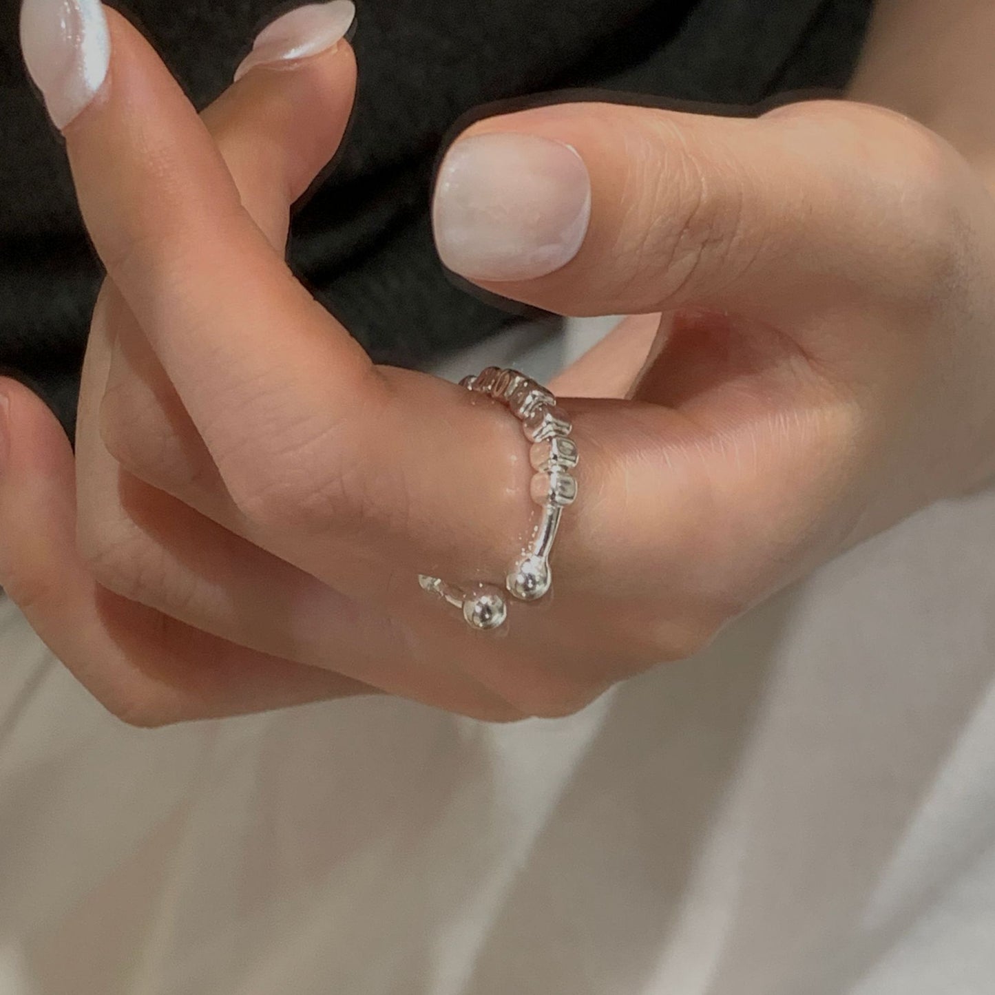 C2廠 韓國韓版復古幾何珠珠S925純銀戒指 批發 折扣@洽客服 25.11.W3「SR1444」