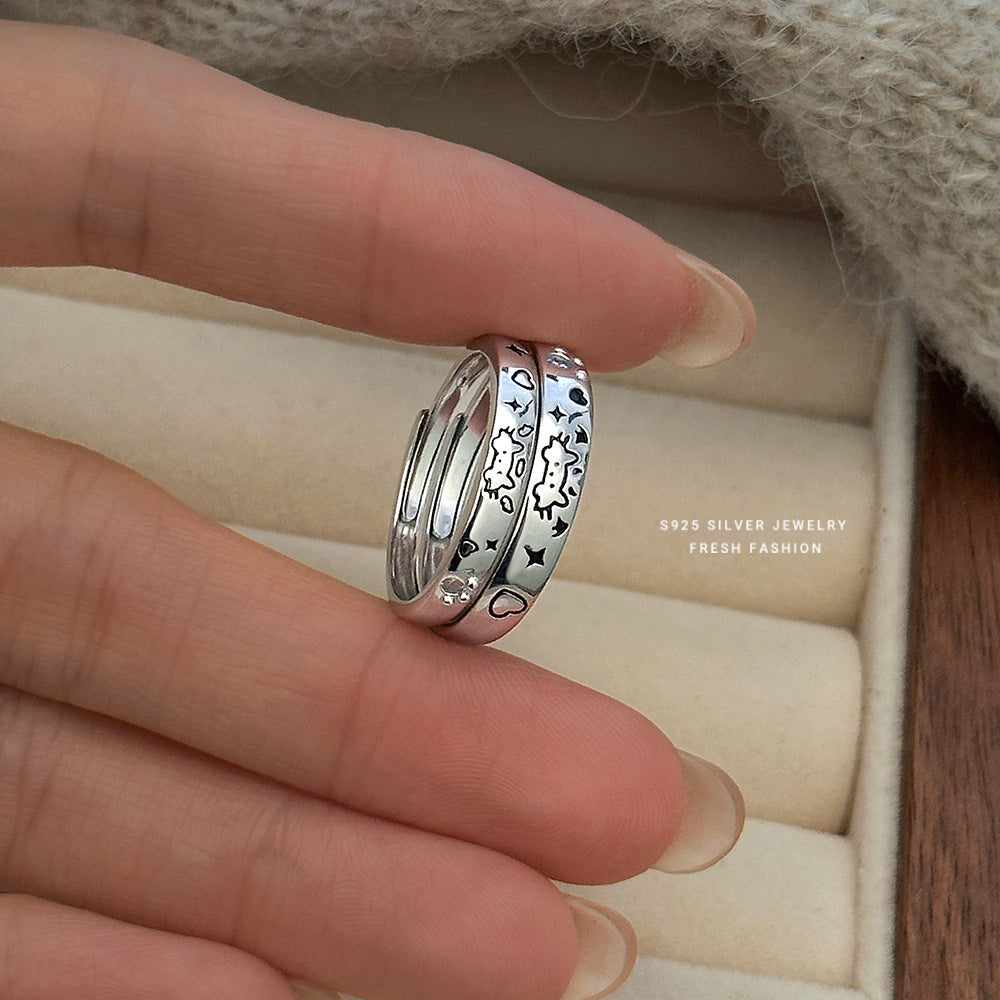 C廠 S925純銀｜ 貓狗日記情侶戒指 批發 折扣@洽客服 26.01.W2「YK0171 YK0172」