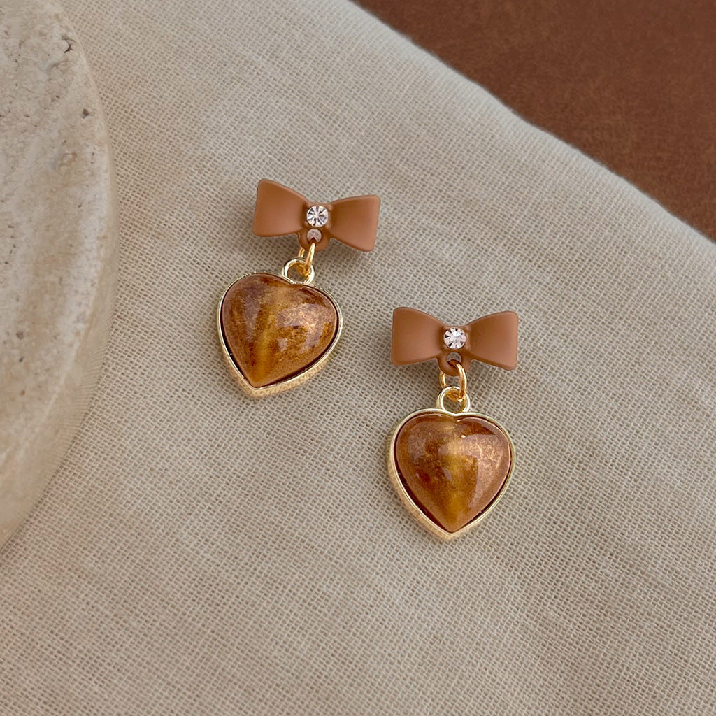 A廠 日韓款 蝴蝶結愛心銀針耳環 批發 折扣@洽客服 26.03.W1「7018」