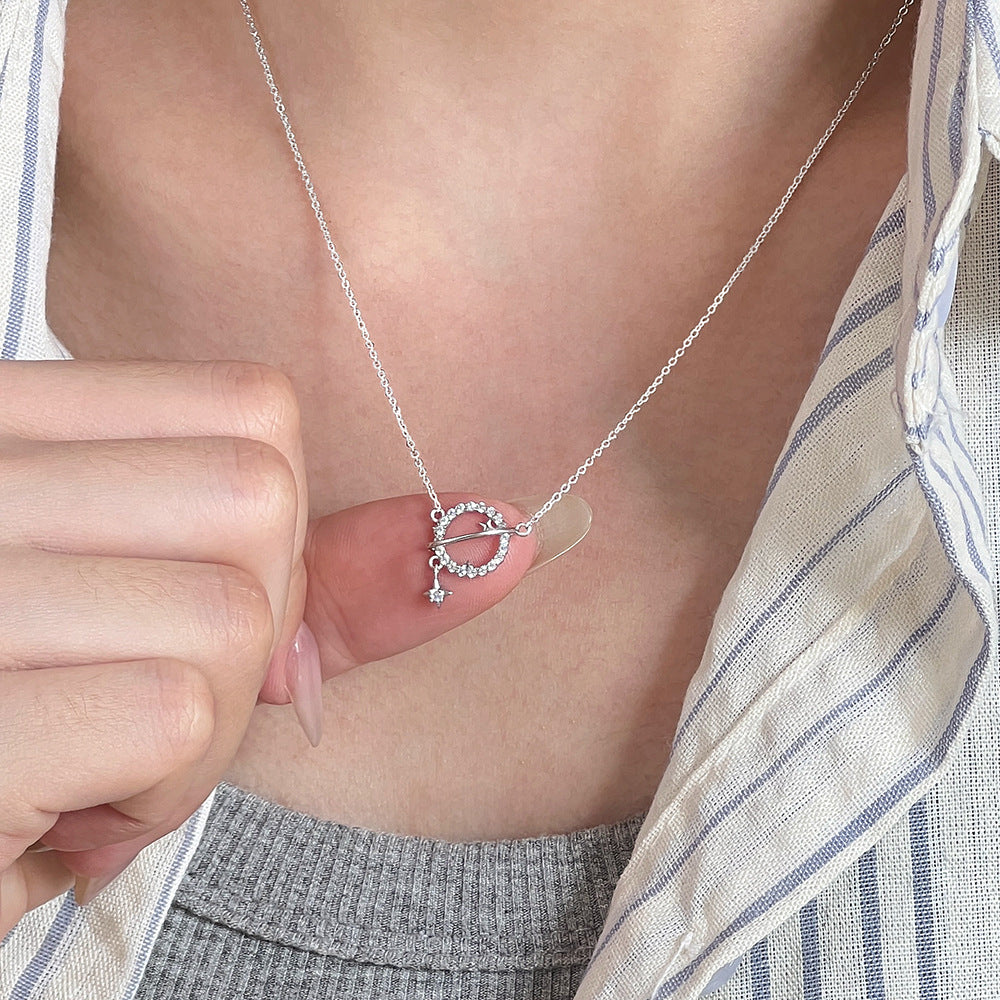 C廠 韓國韓版鏤空鋯石星球S999純銀項鍊 批發 折扣@洽客服 26.01.W1「A4777」