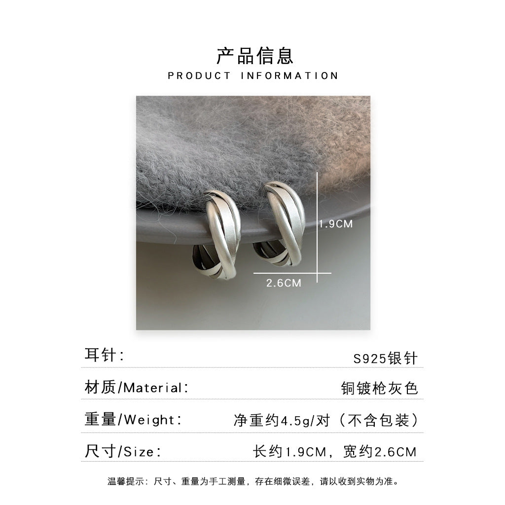 A廠 日韓系霧面交叉線耳環批發 折扣@洽客服 26.08.W3「6326」