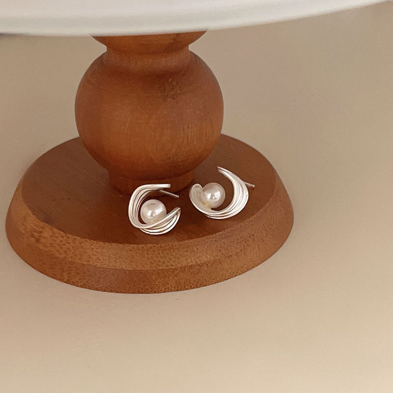 C3廠 韓國韓版優雅花瓣珍珠S925純銀耳環 批發 折扣@洽客服 25.10.W5「es048」