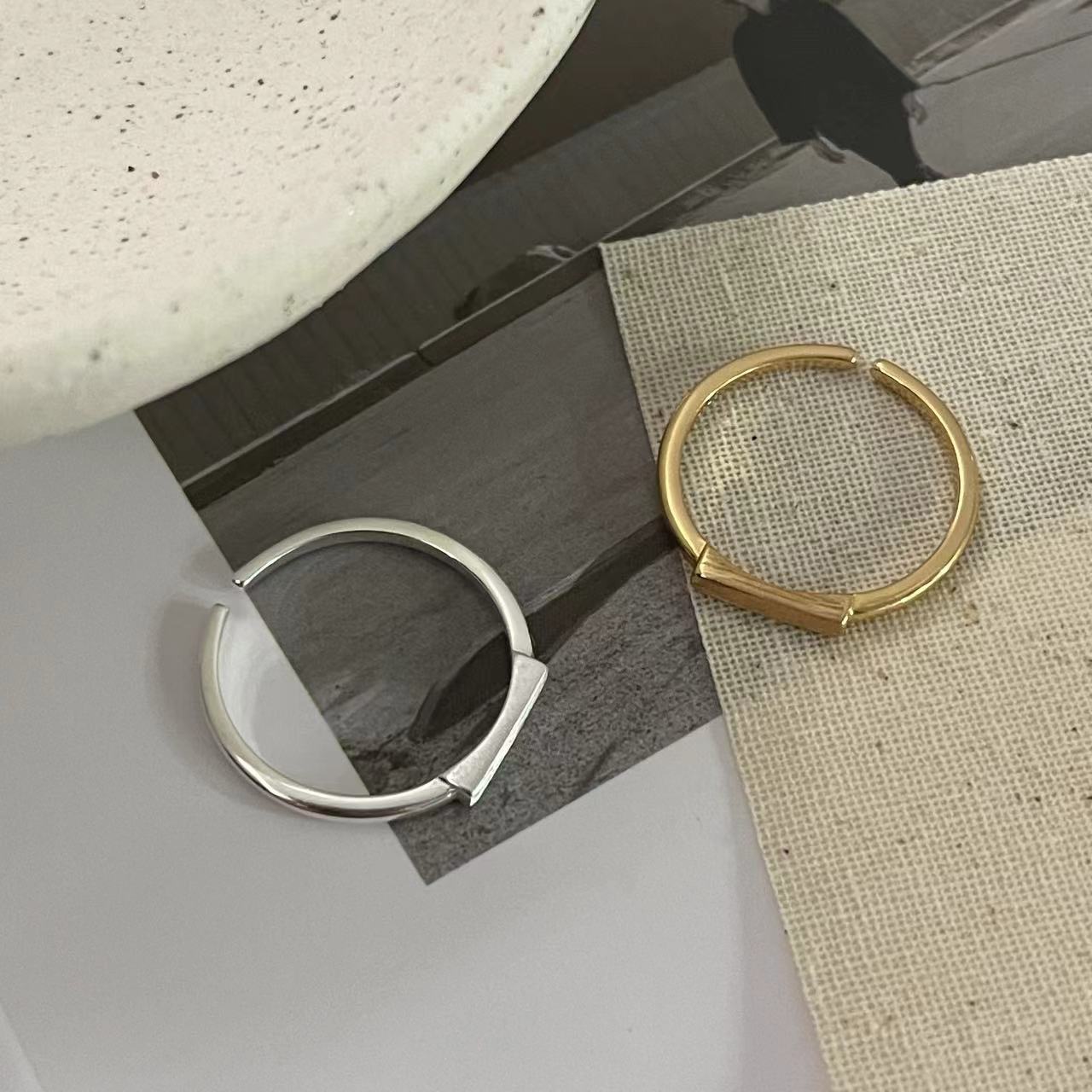 C2廠 韓國韓版幾何方塊磨砂S925純銀戒指 批發 折扣@洽客服 25.11.W1「SR1449」