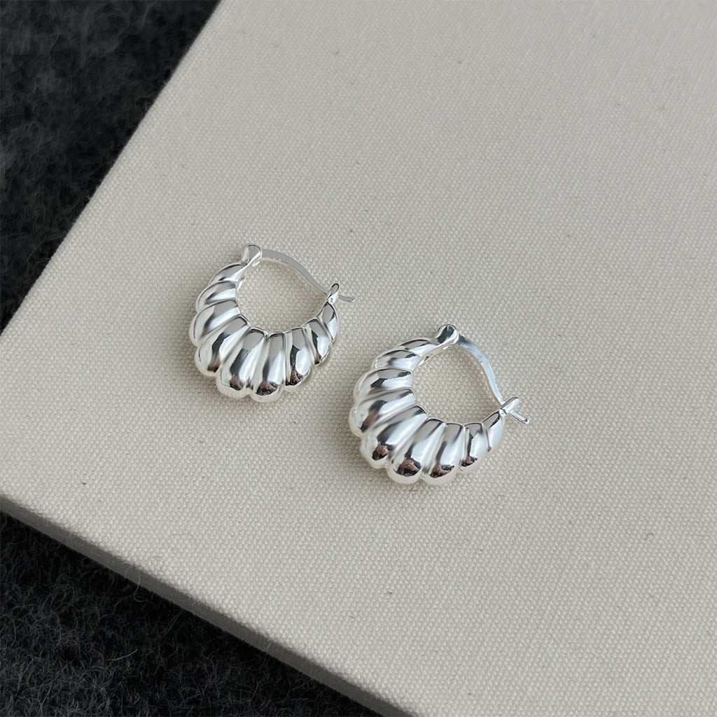 A廠 日韓款牛角包銀針耳環 批發 折扣@洽客服 25.12.W2「4662」