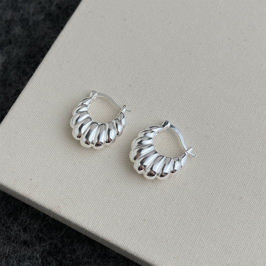 A廠 日韓款牛角包銀針耳環 批發 折扣@洽客服 25.12.W2「4662」