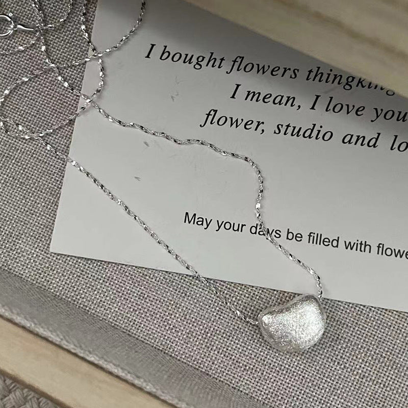 C2廠 韓國韓版拉絲隨形愛心S925純銀項鍊 批發 折扣@洽客服 25.11.W3「SN3416」