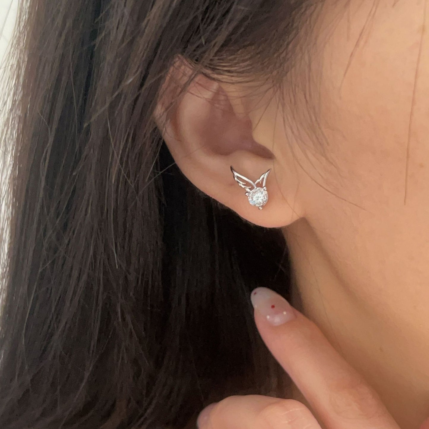 C3廠 韓國韓版鑲嵌天使之翼S999足銀耳環 批發 折扣@洽客服 25.10.W5「SES104」