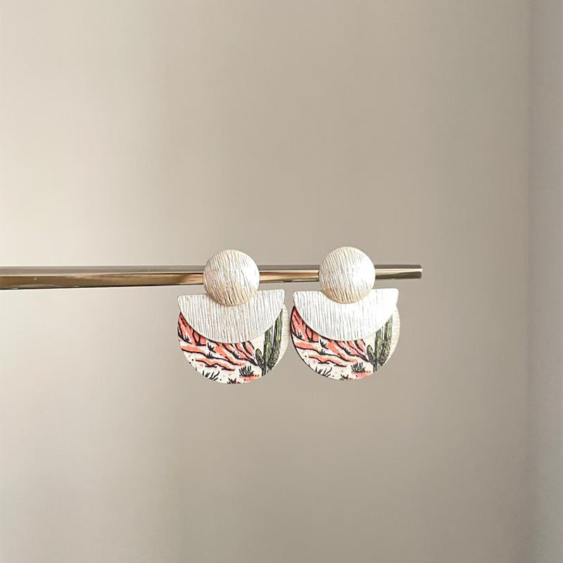 A2廠 韓國韓版民族風木頭幾何圓銀針耳環 批發 折扣@洽客服 25.10.W3「WE4768」