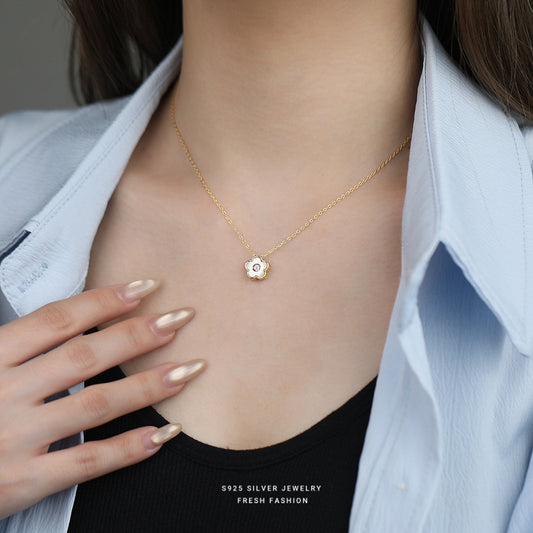 C廠 S925純銀｜韓國韓版小香風白貝花朵項鍊 批發 折扣@洽客服 26.01.W3「A4878」