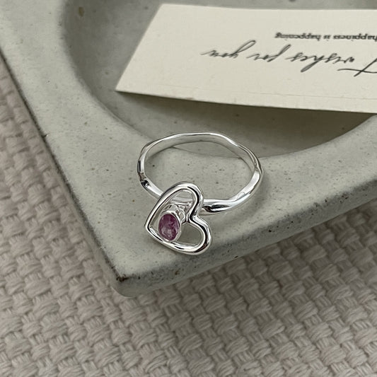 C2廠 韓國韓版鋯石鏤空愛心S925純銀戒指 批發 折扣@洽客服 26.01.W1「XSR1091」