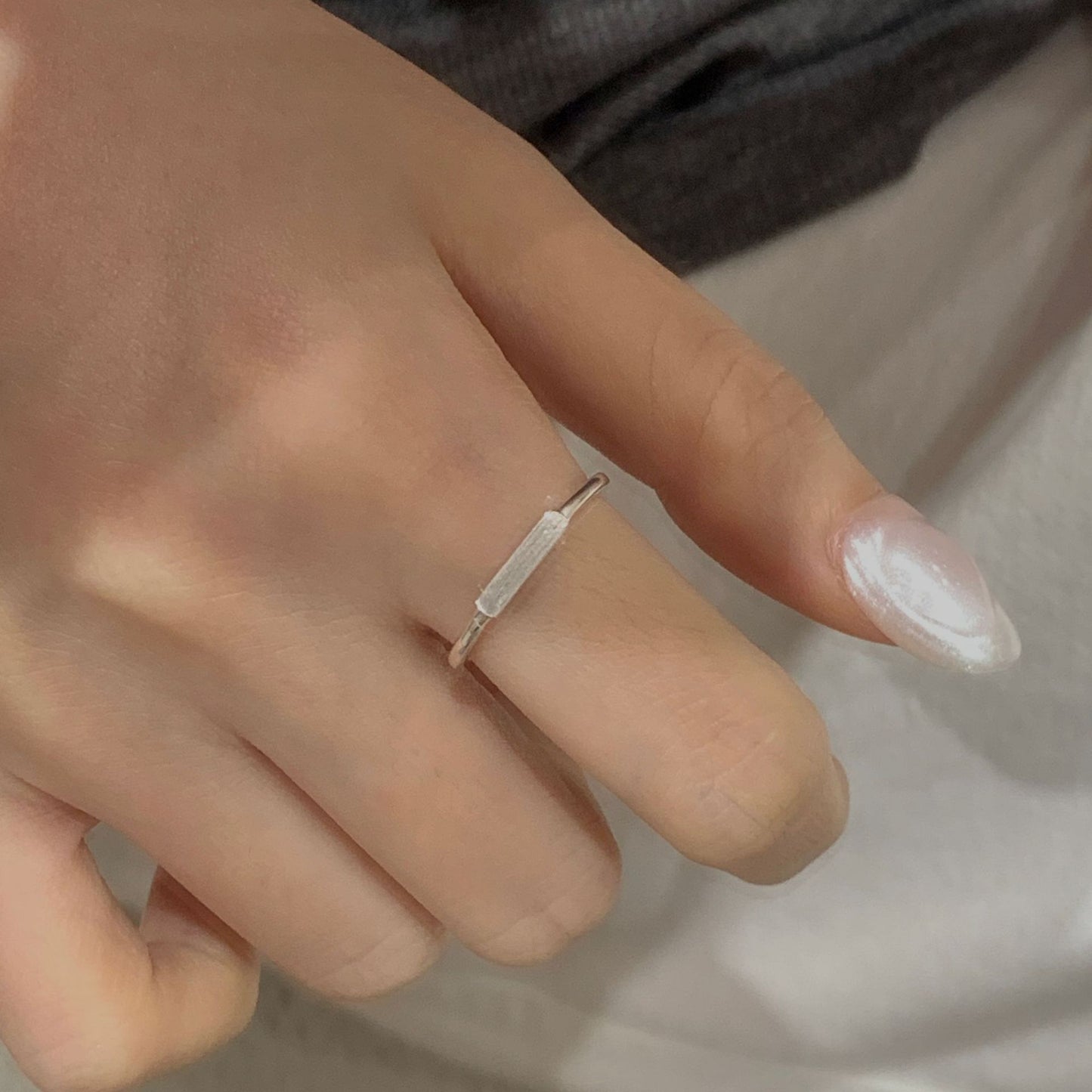 C2廠 韓國韓版幾何方塊磨砂S925純銀戒指 批發 折扣@洽客服 25.11.W1「SR1449」