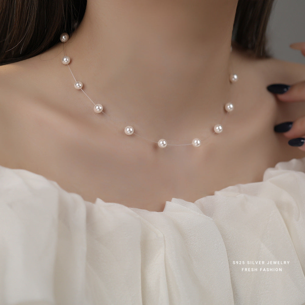 C廠 韓國韓版雙層魚線珍珠項鍊 批發 折扣@洽客服 25.11.W1「F6433」