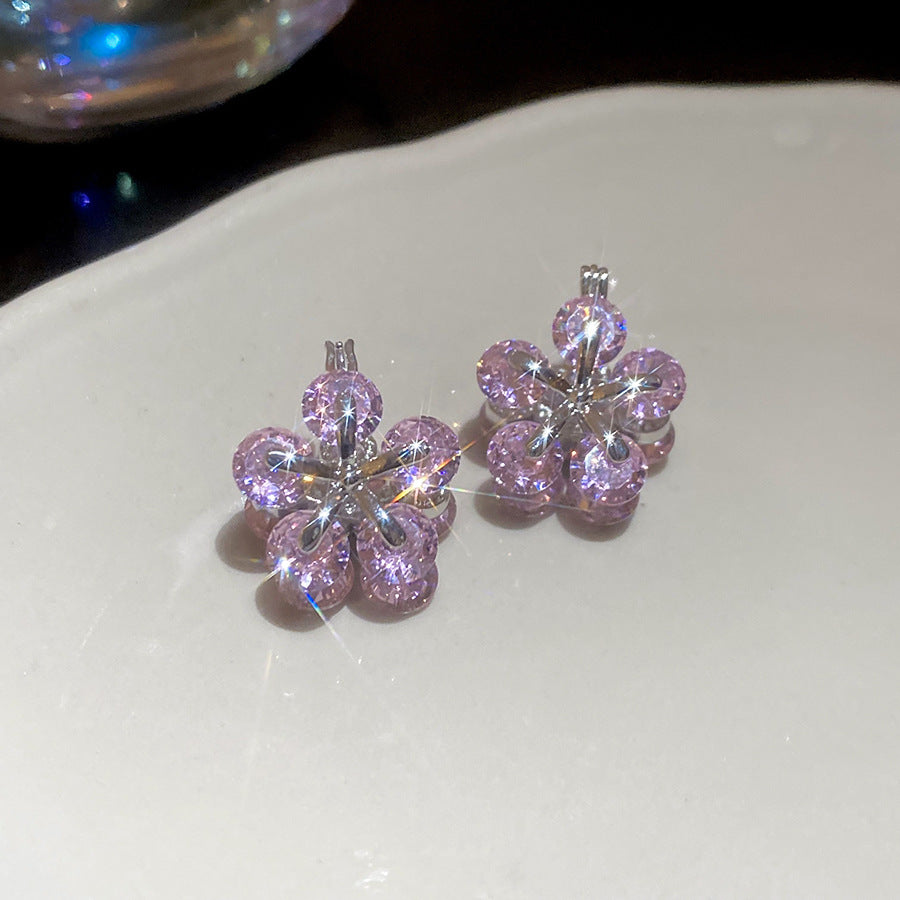 A2廠 韓國韓版鋯石花朵雙面耳扣 批發 折扣@洽客服 25.11.W2「WE5046」