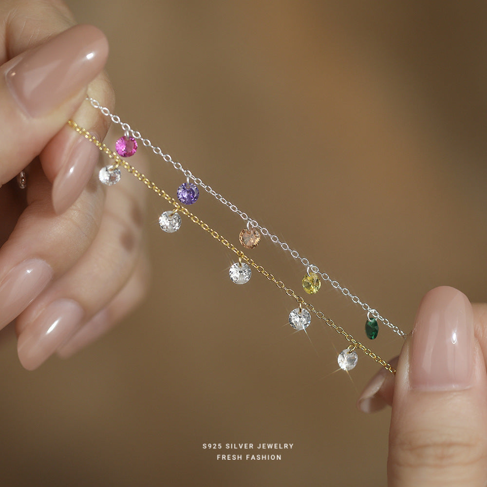 C廠 韓國韓版流蘇彩鋯S925純銀手鍊 批發 折扣@洽客服 25.12.W4「L251」