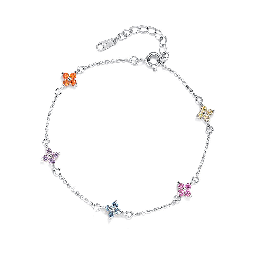 C廠 韓國韓版彩色四葉草S999純銀手鍊 批發 折扣@洽客服 25.12.W3「L1241」