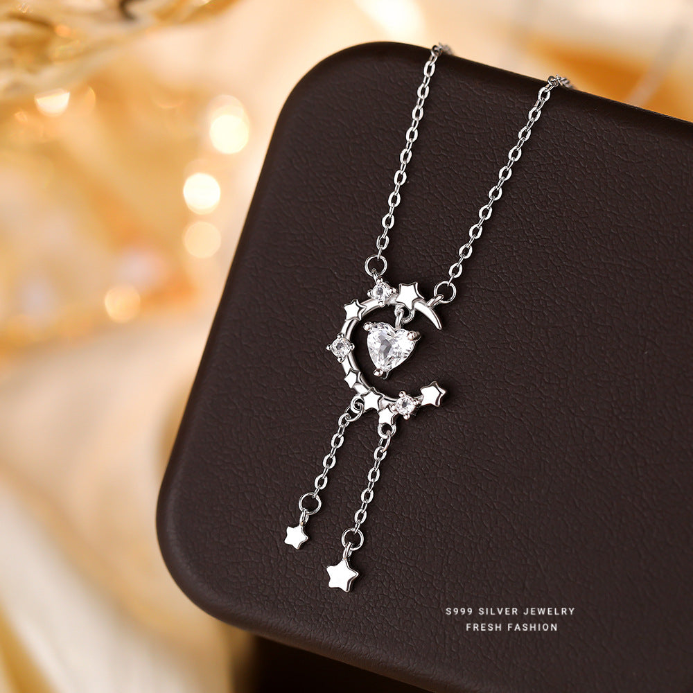 C廠 韓國韓版心月星辰托帕石S999純銀項鍊 批發 折扣@洽客服 25.10.W5「A4468」