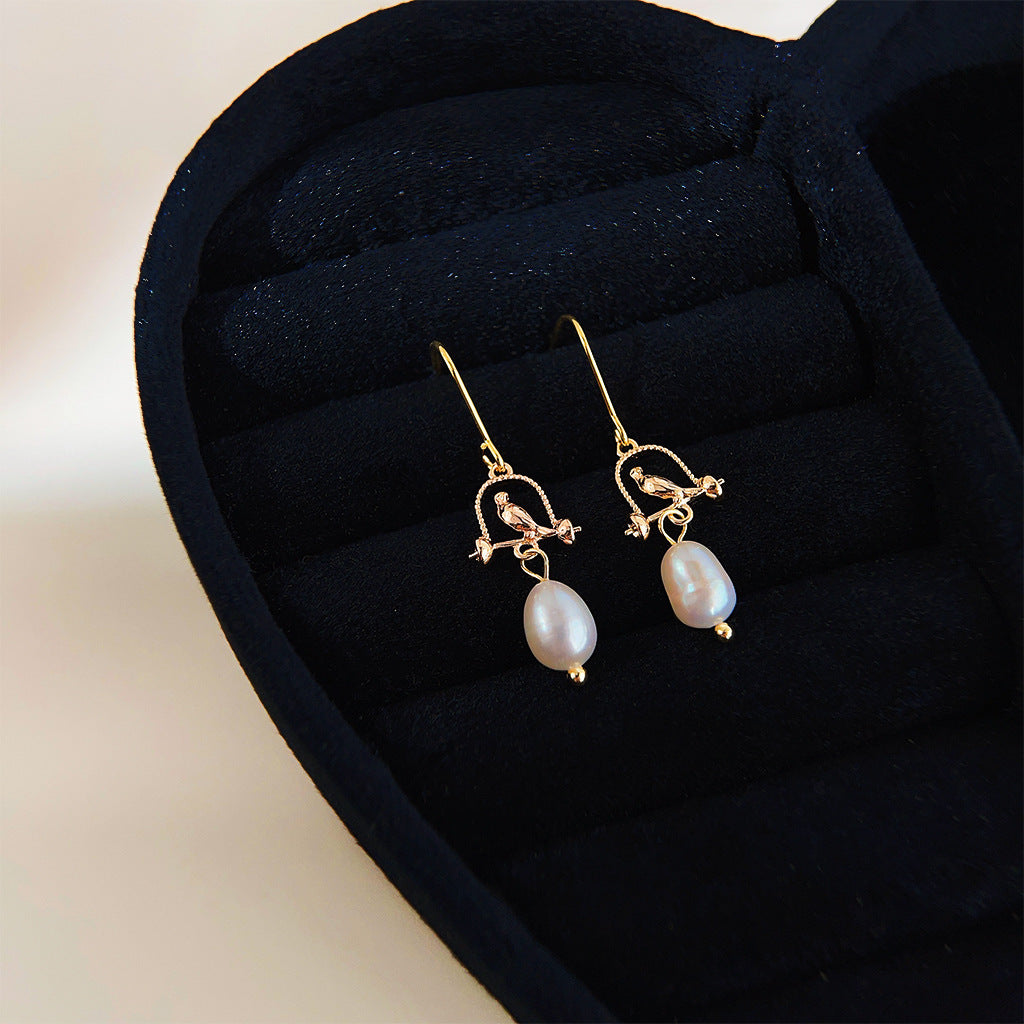 A廠 日韓款 籠中鳥淡水珍珠銀針耳環 批發 折扣@洽客服 25.11.W2「C-67」