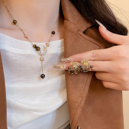 A2廠 韓國韓版煙火虎眼石流蘇銀針耳環 &項鍊 批發 折扣@洽客服 25.11.W2「HE29076-HN10421」