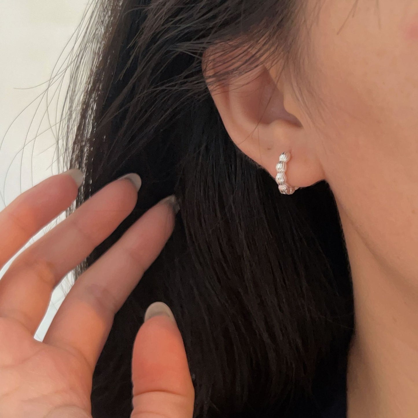 C3廠 韓版重工米粒珠S925純銀耳環 批發 折扣@洽客服 25/11.W4「es173」