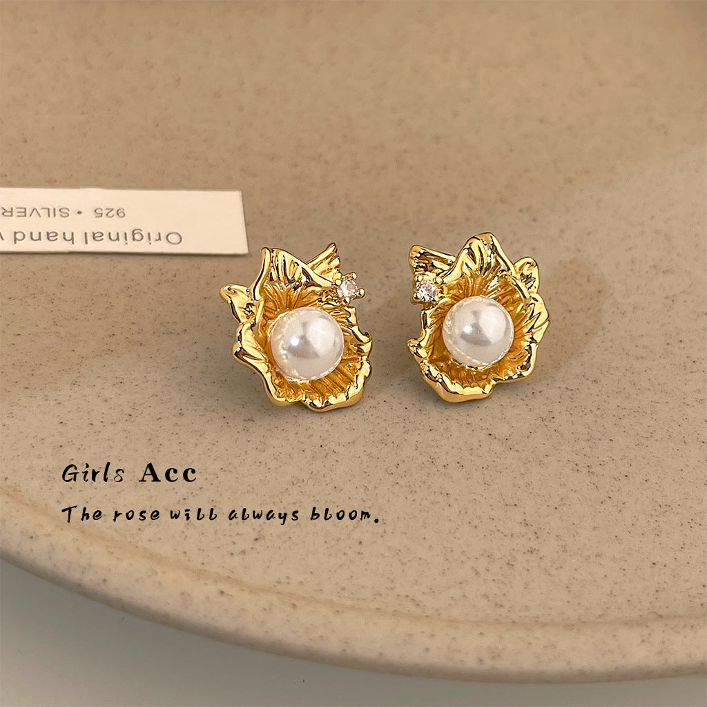 A廠 日韓款 幾何液態花朵銀針耳環 批發 折扣@洽客服 25.11.W1「5070」