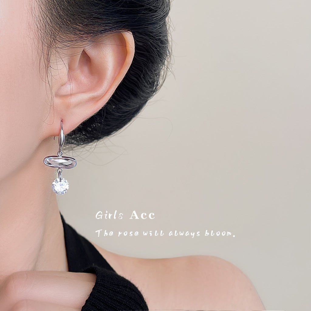 A廠 日韓款 極簡冷淡風鋯石銀針耳環 批發 折扣@洽客服 25.11.W1「6806」