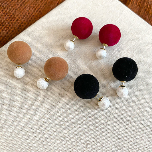 A2廠 韓國韓版植絨一款多戴珍珠後帶銀針耳環 批發 折扣@洽客服 25.12.W2「HE29256」