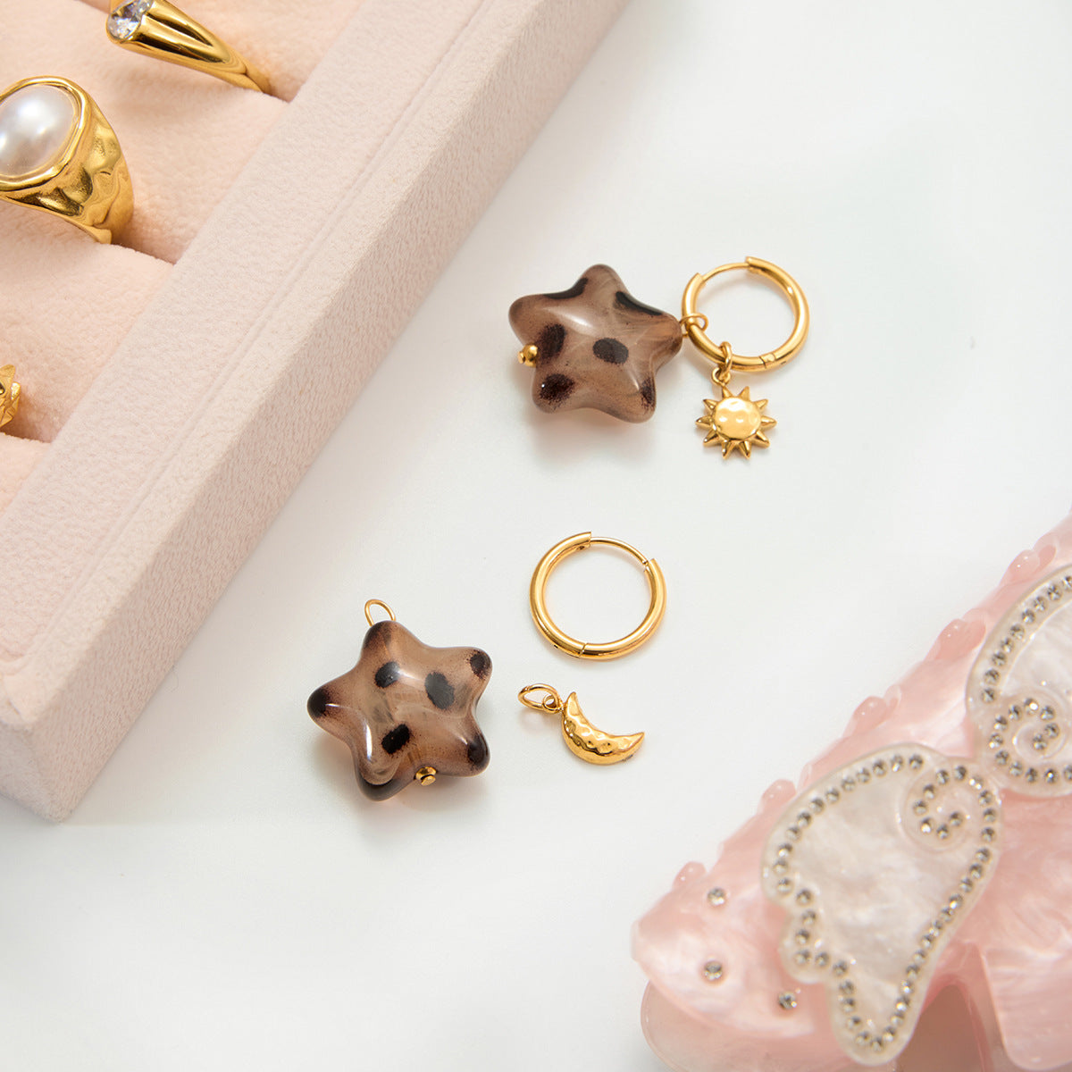 B廠 歐美款 EMERY 鈦鋼鍍18K金耳環 批發 折扣@洽客服 25.11.W2「JDE0207049」