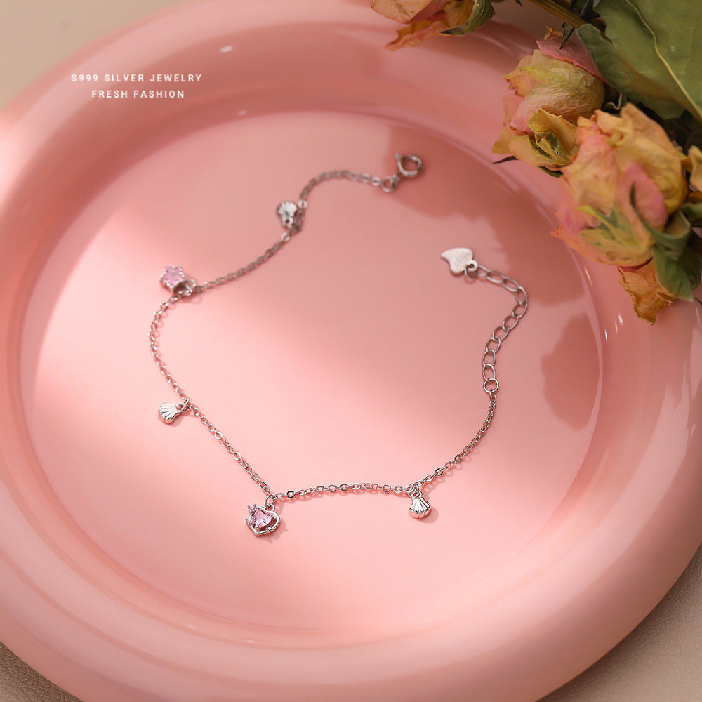 C廠 韓國韓版貝殼星星愛心S999純銀手鍊 批發 折扣@洽客服 25.10.W5「L1145」