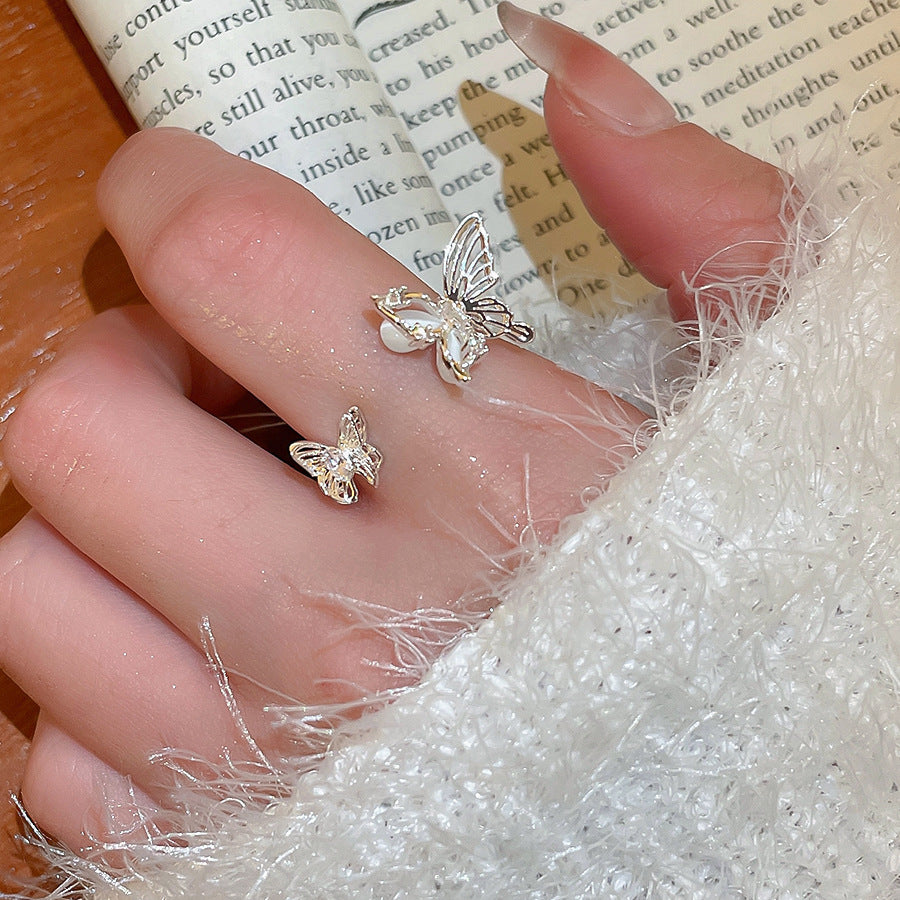 A2廠 韓國韓版鋯石蝴蝶銅開口戒指 批發 折扣@洽客服 26.02.W3「HR2931」