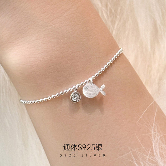 C廠 韓系小魚圓珠S925純銀手鍊批發 折扣@洽客服 26.07.W1「BRS3697」
