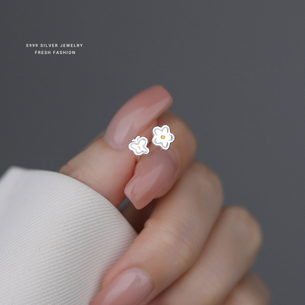 C廠 韓國韓版不規則小花S999純銀耳環 批發 折扣@洽客服 24.11.W2「E5772」