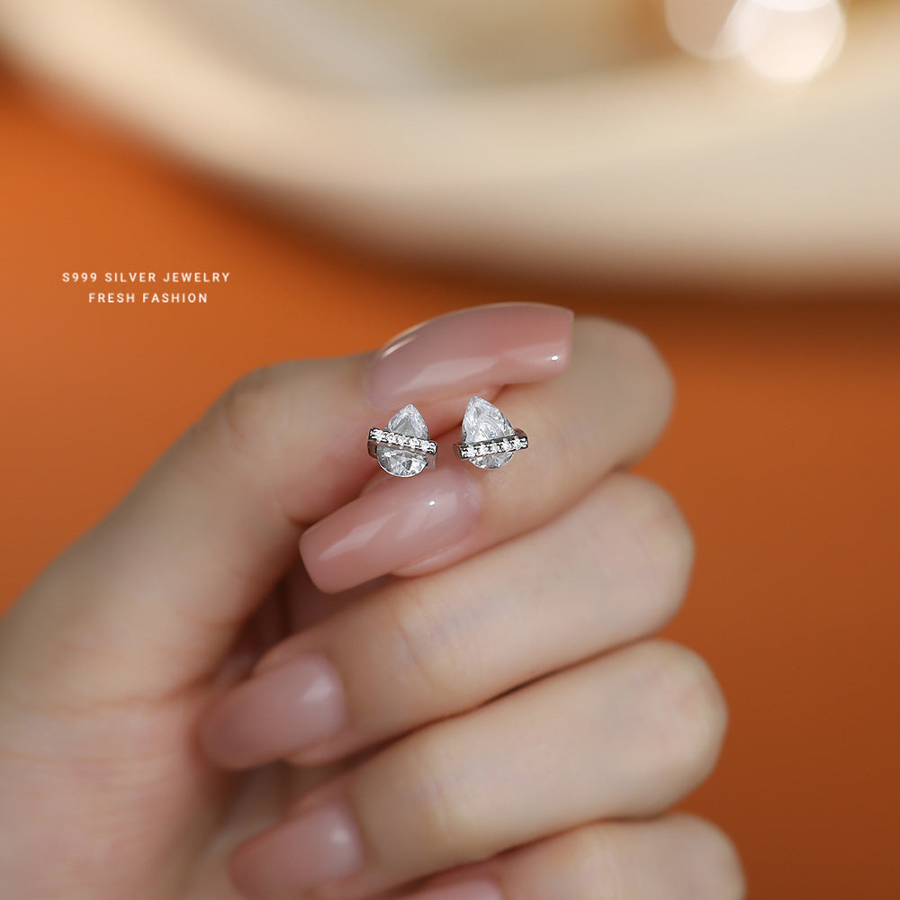 C廠 韓國韓版星環水滴S999純銀耳環 批發 折扣@洽客服 25.11.26「E580」