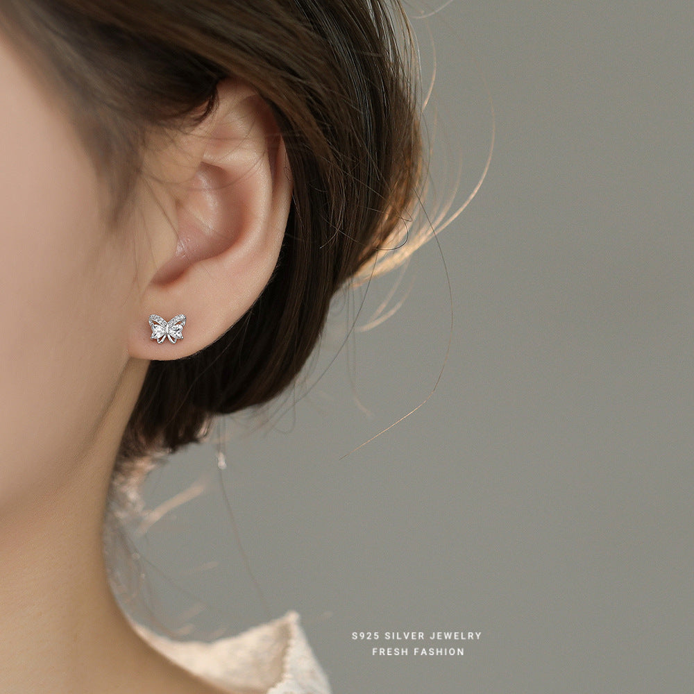 C廠 韓國韓版愛心蝴蝶S925純銀耳環 批發 折扣@洽客服 25.12.W4「E5929」