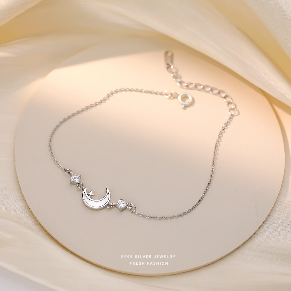 C廠 韓國韓版白貝月亮S999純銀手鍊 批發 折扣@洽客服 25.12.W4「L1244」