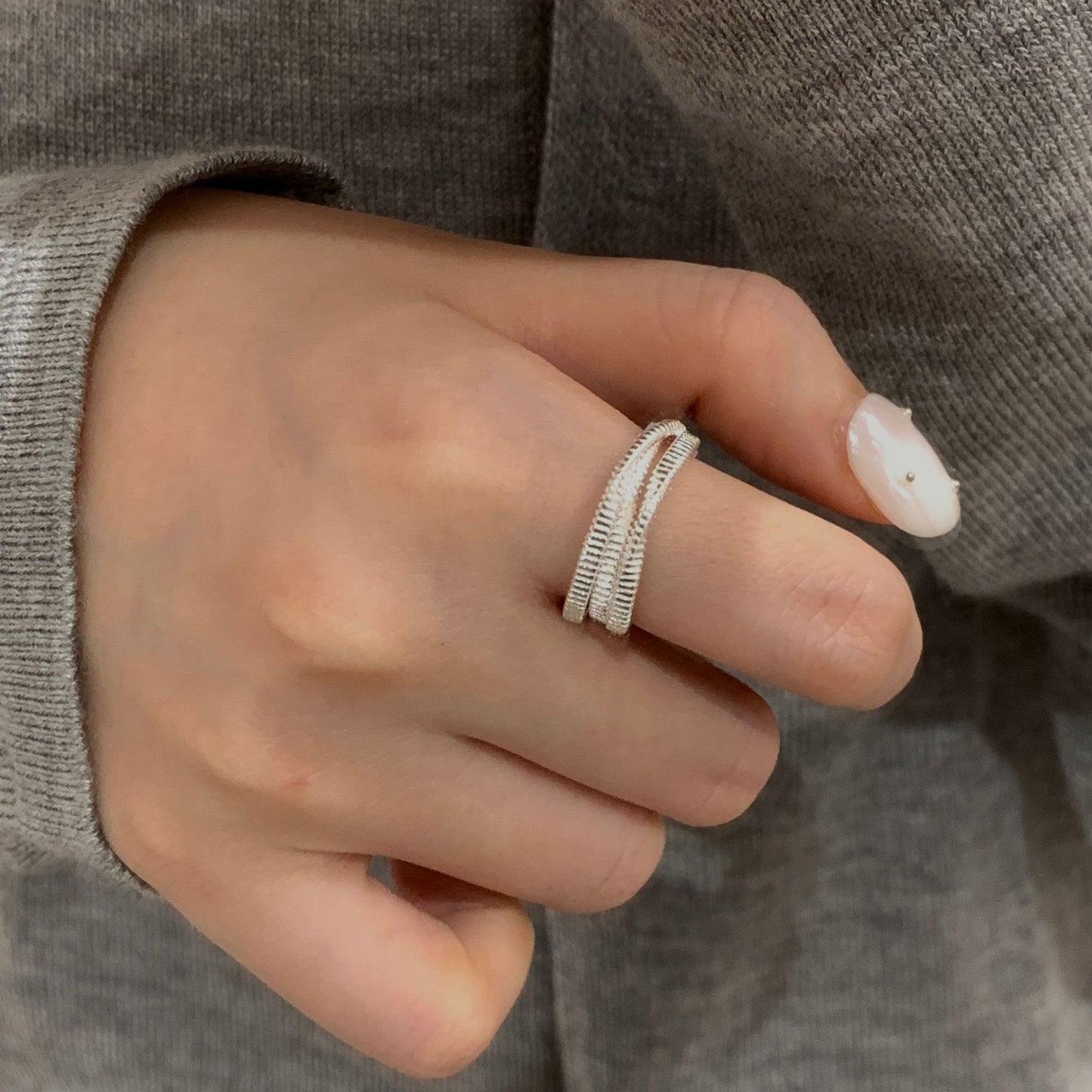 C2廠 韓國韓版復古編織紋理S925銀戒指 批發 折扣@洽客服 25.11.W1「SR1448」