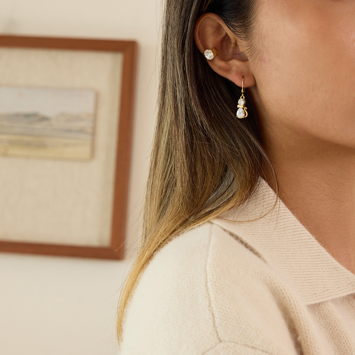 B廠 歐美款ENYA 鈦鋼鍍18K金耳環 批發 折扣@洽客服 25.12.W3「JDE0310011」