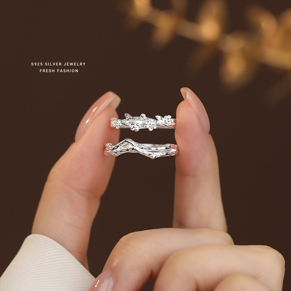 C廠 韓國韓版繁花情侶戒指 批發 折扣@洽客服 24.11.W2S925純銀對戒「K2388 K2389」