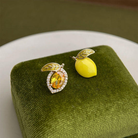 A廠 日韓款 可愛小檸檬銀針耳環 批發 折扣@洽客服 26.03.W1「6121」