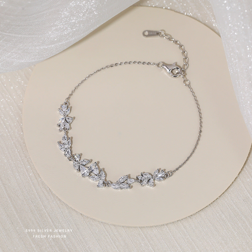 C廠 韓國韓版小清新鋯石紫藤花S999純銀手鍊 批發 折扣@洽客服 24.11.W2「L1140」