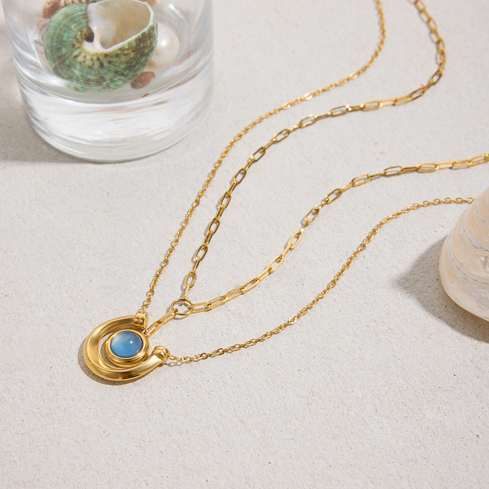 B廠 歐美款 馬術系列馬蹄 鈦鋼鍍18K金項鍊 批發 折扣@洽客服 25.10.W5「JDN0306075 JDN0306076 」