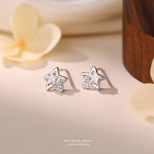 C廠 韓國韓版小巧精緻星星S999足銀耳環 批發 折扣@洽客服 26.03.W1「E6244」