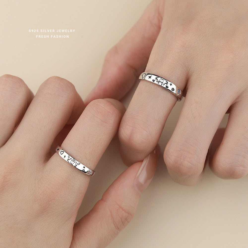 C廠 S925純銀｜ 貓狗日記情侶戒指 批發 折扣@洽客服 26.01.W2「YK0171 YK0172」