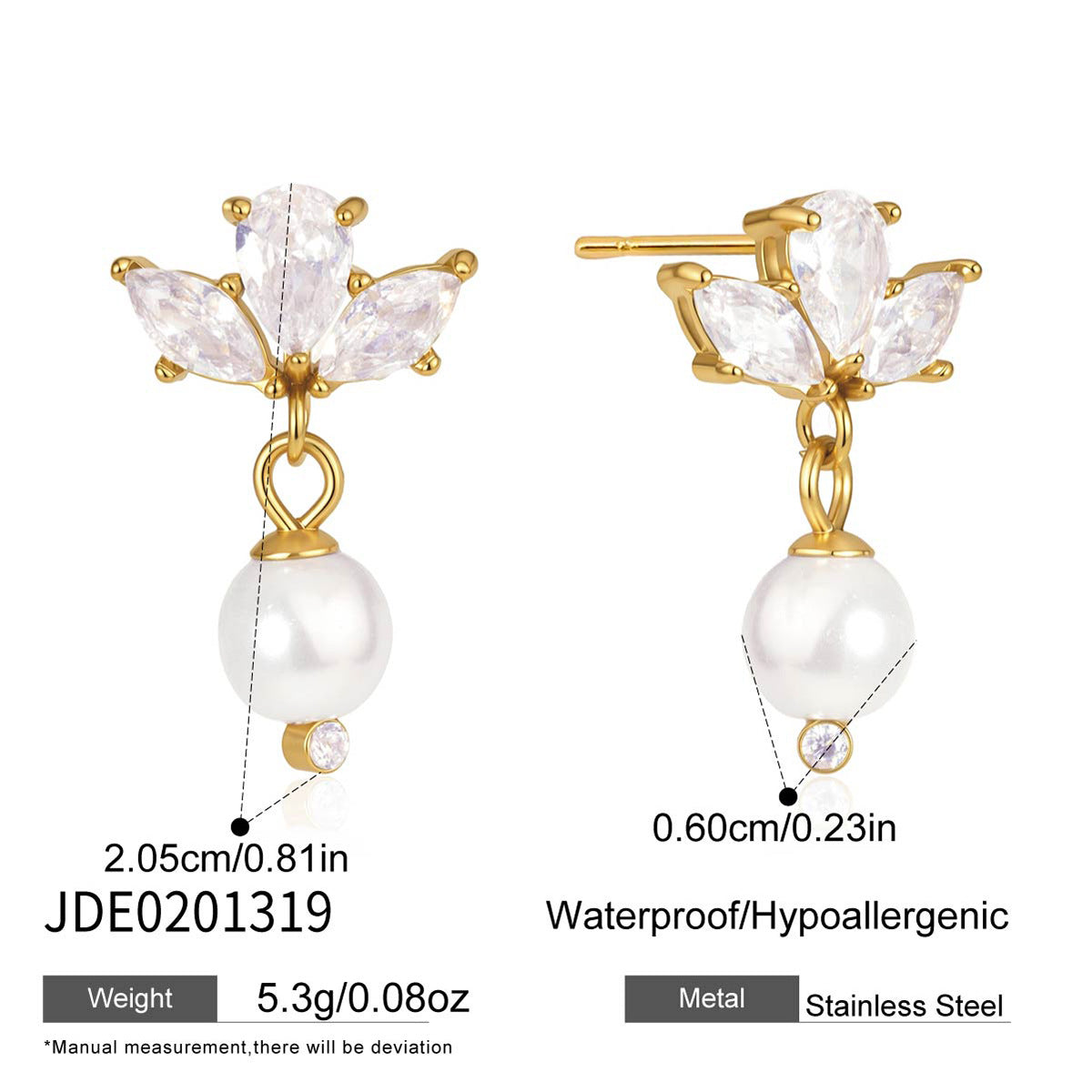 B廠 歐美款  NASTIA 鈦鋼鍍18K金耳環&項鍊26.06.W4「JDE0201319,JDN0201316」