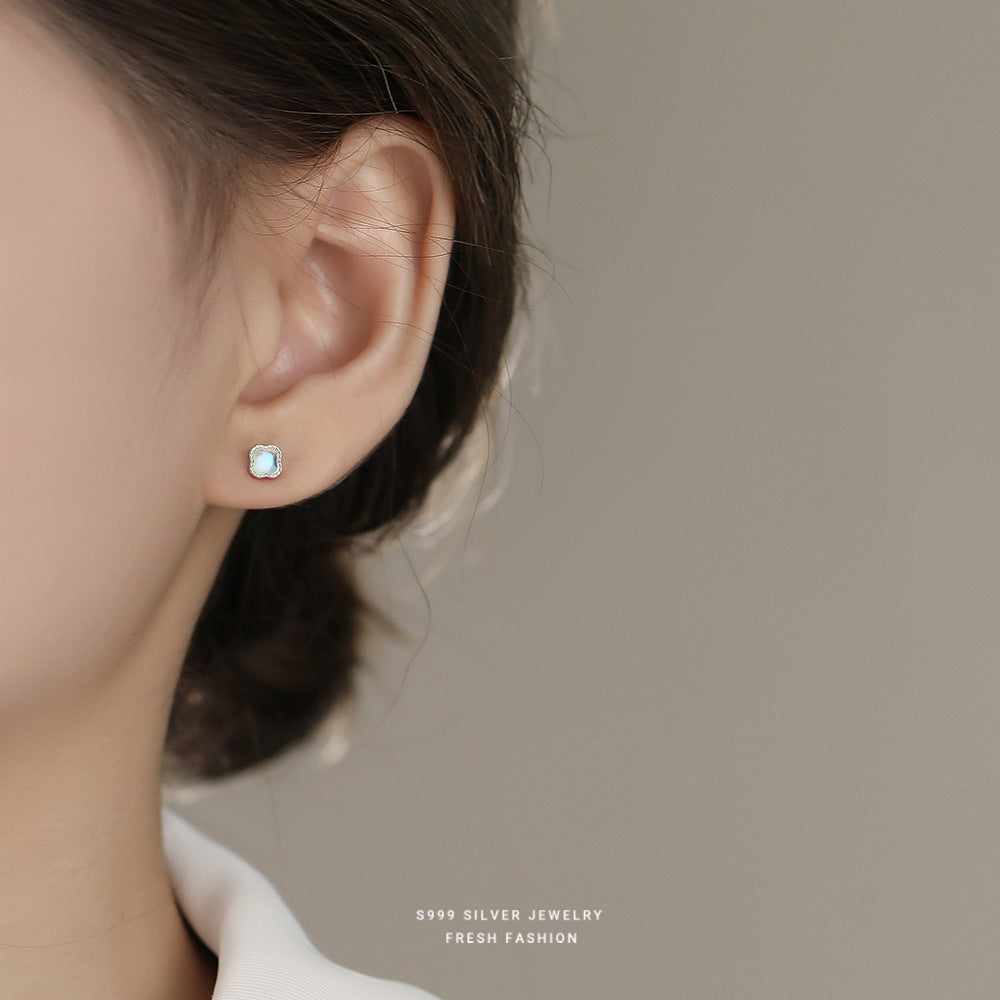 C廠 韓國韓版炫彩四葉草S999純銀耳環 批發 折扣@洽客服 25.12.W3「F6721」