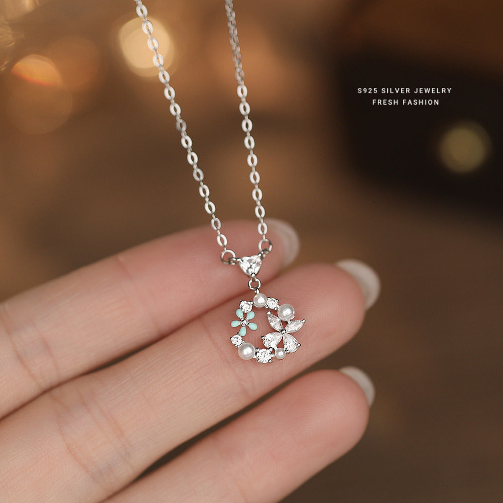 C廠 S925純銀｜韓國韓版蝶戀櫻花項鍊 26.02.W1「A4897」