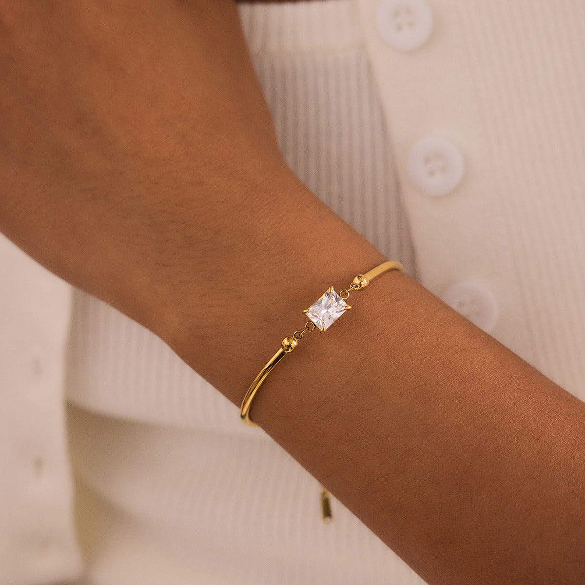 B廠 鈦鋼鍍18K金｜ 圓形愛心鋯石手鍊 批發 折扣@洽客服 26.01.W2「JDB0210008 JDB0210009」