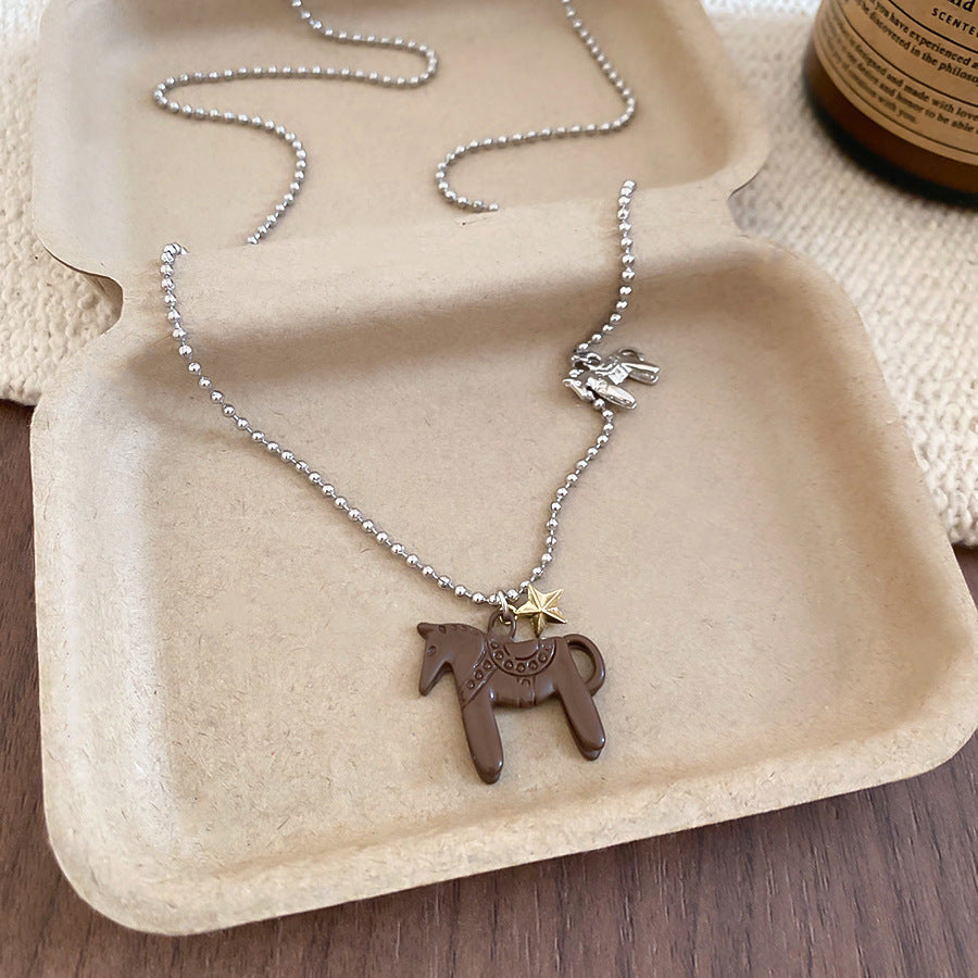 A2廠 韓國韓版小馬星星項鍊 批發 折扣@洽客服 25.10.W3「HN9998」